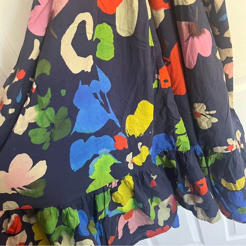 Anthropologie Navy Floral Halter Midi Dress - Picture 6 of 11